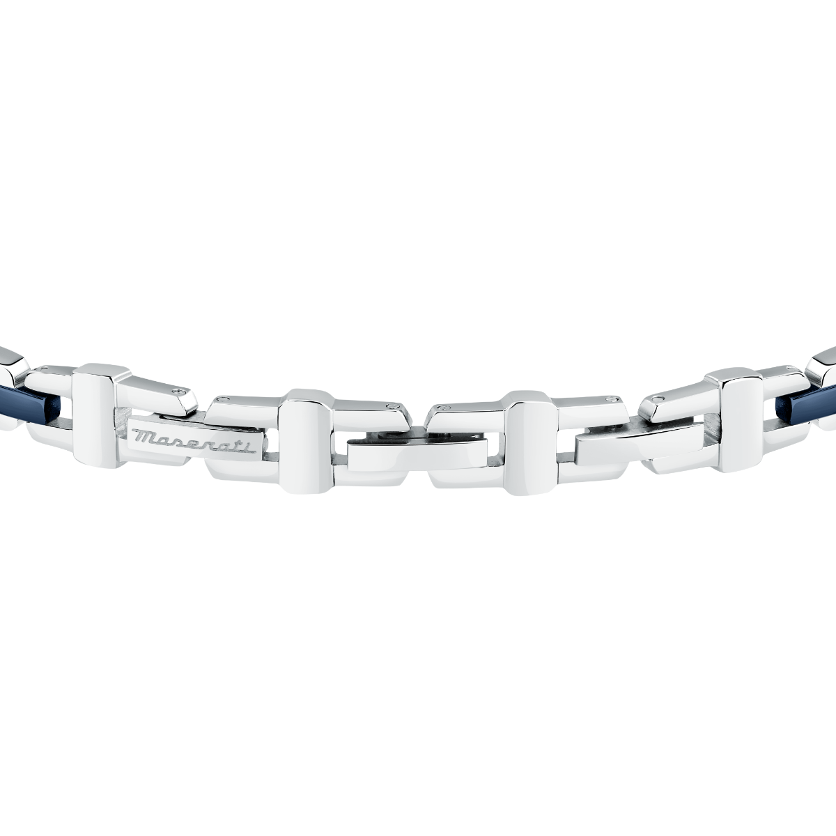 Maserati Men logo bracelet steel silver , Blue size 18cm