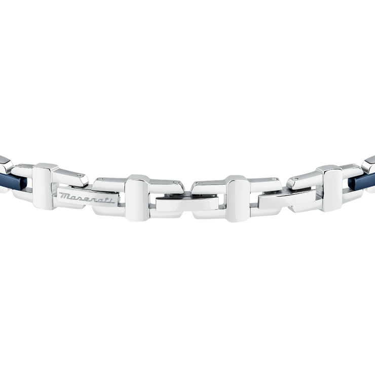 Maserati Men logo bracelet steel silver , Blue size 18cm