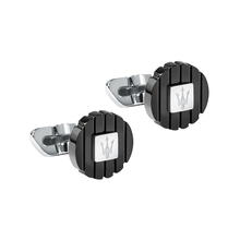 أزرار أكمام رجالية من مازيراتي - استيل لون اسود وفضى 