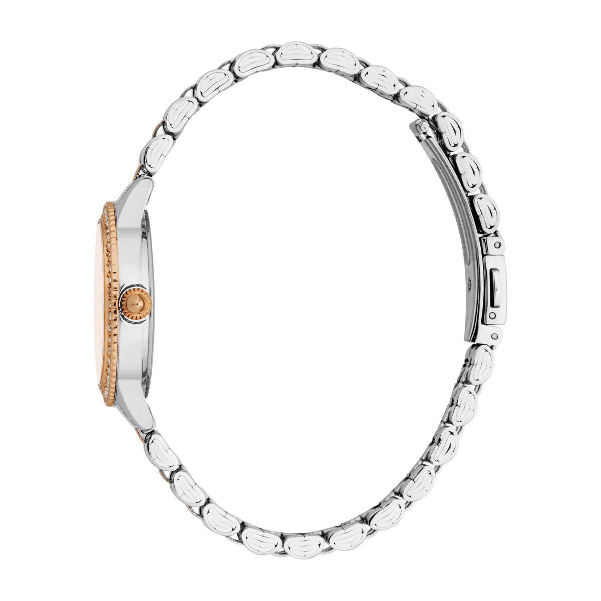 ساعة يد جلام شيك من جست كافالى للنساء استيل لون فضى و نحاسى    