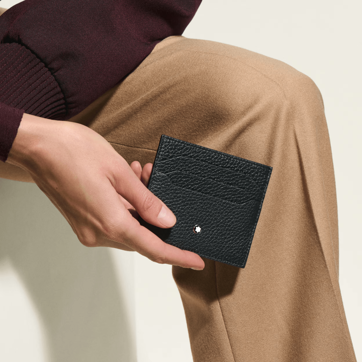 Montblanc Meisterstuck Selection Grain Black Card Holder 6cc
