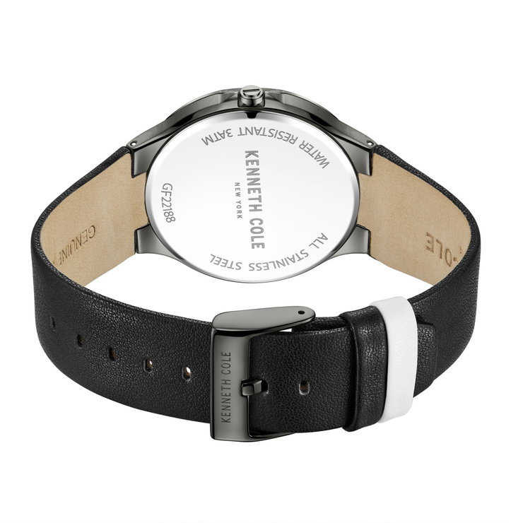 Kenneth Cole New York Men Watch Black Leather