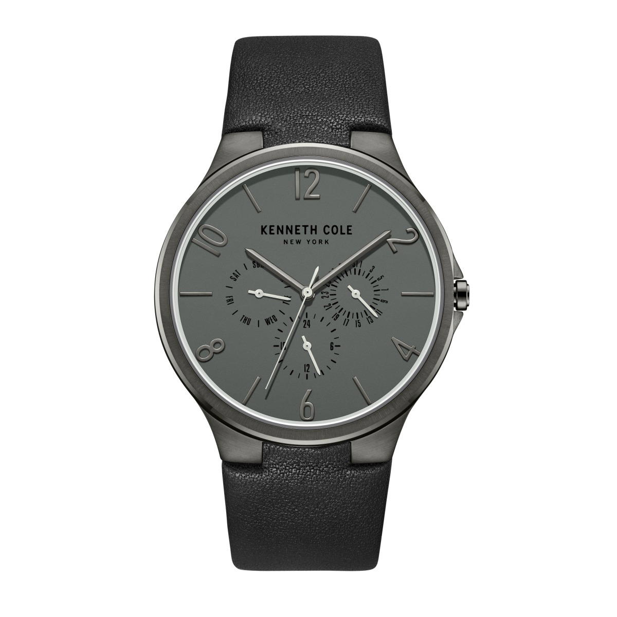 Kenneth Cole New York Men Watch Black Leather 