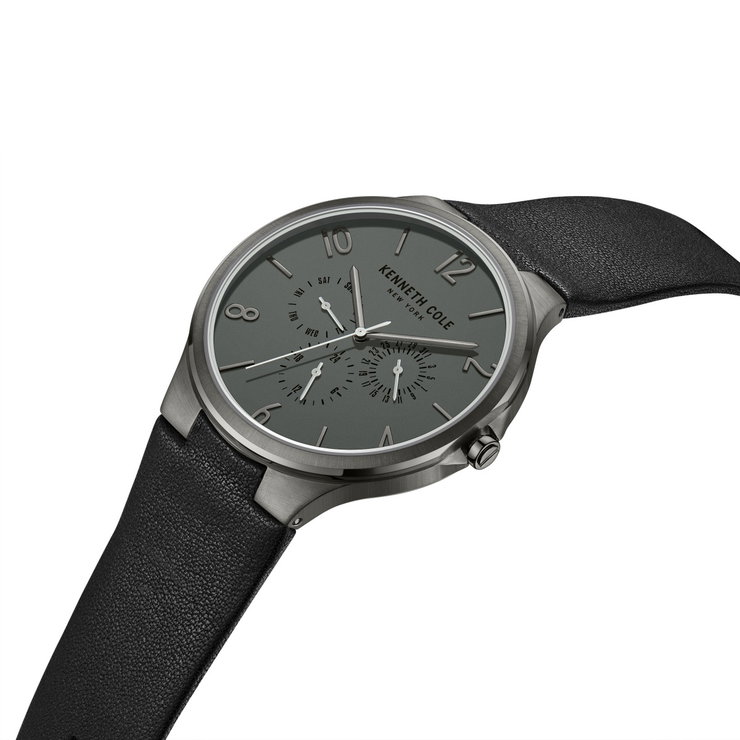 Kenneth Cole New York Men Watch Black Leather