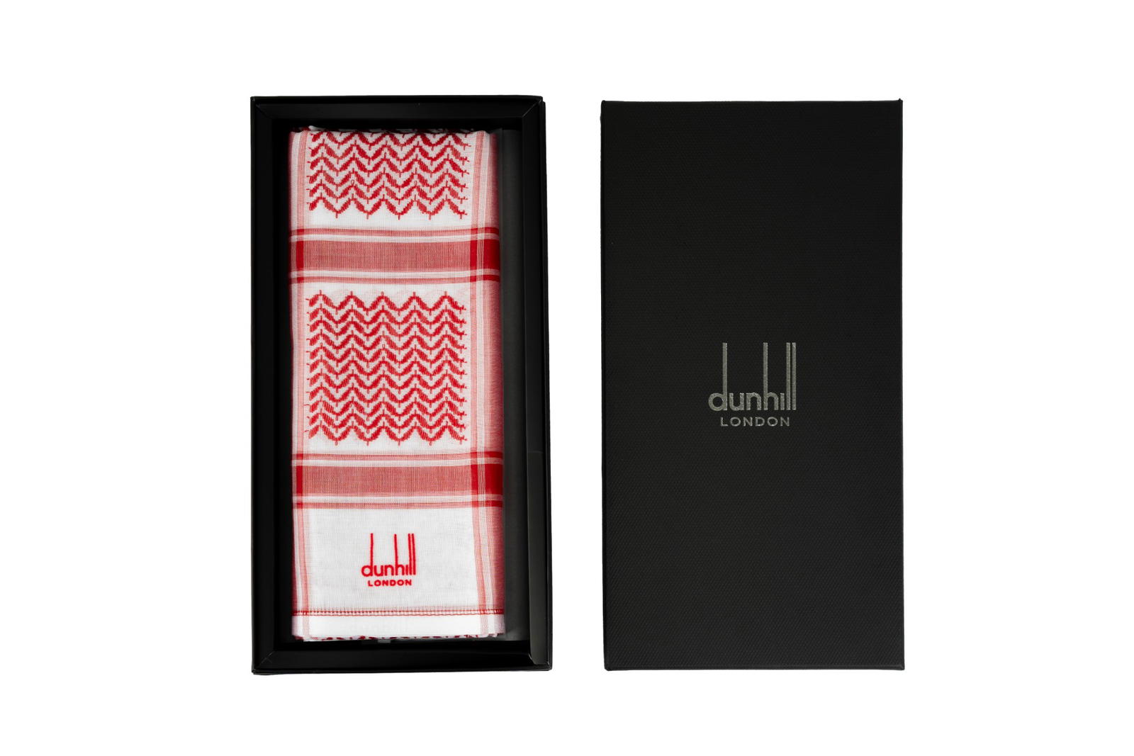 شماغ دنهل للرجال لون ابيض واحمر مقاس 60 انش