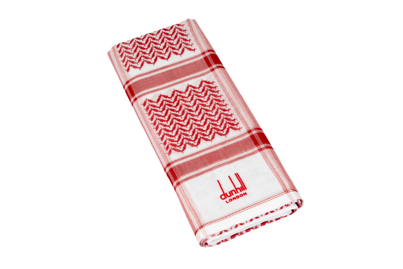 شماغ دنهل للرجال لون ابيض واحمر مقاس 60 انش