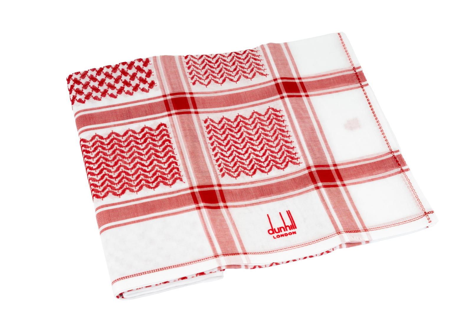 شماغ دنهل للرجال لون ابيض واحمر مقاس 60 انش