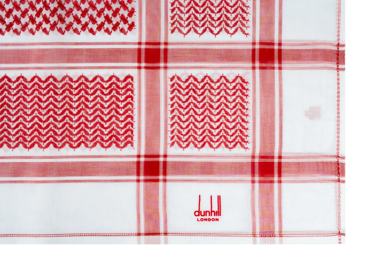 شماغ دنهل للرجال لون ابيض واحمر مقاس 60 انش