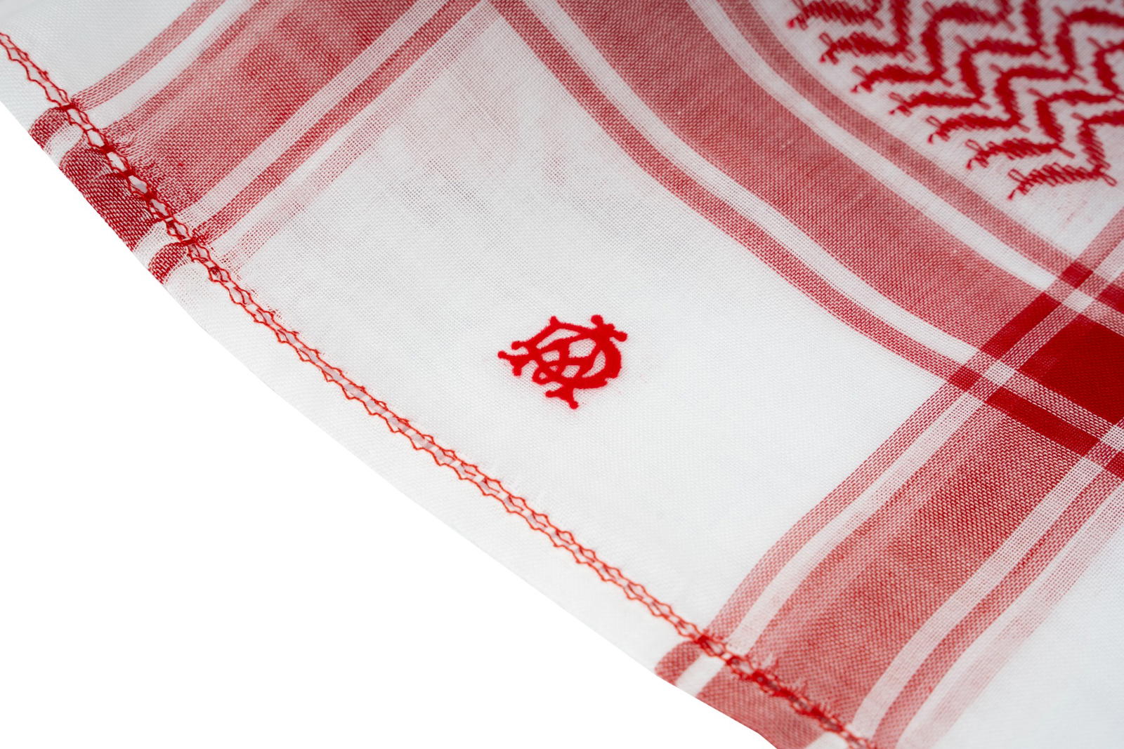 شماغ دنهل للرجال لون ابيض واحمر مقاس 60 انش