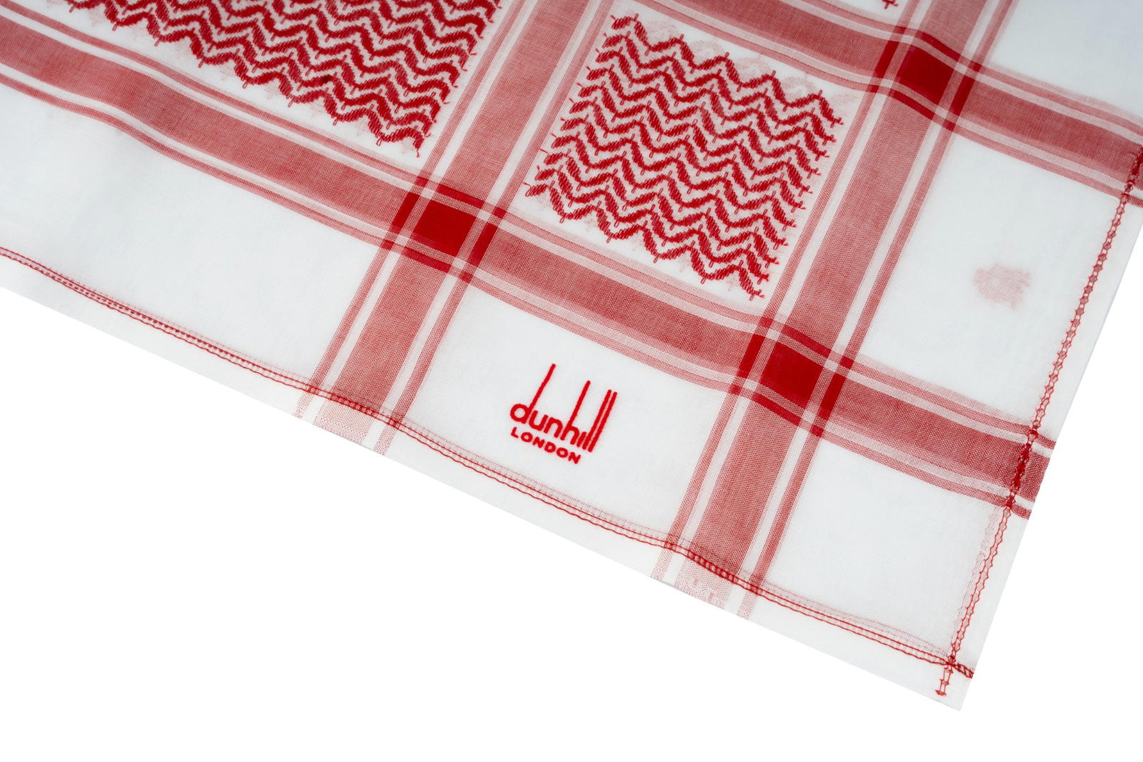 شماغ دنهل للرجال لون ابيض واحمر مقاس 60 انش