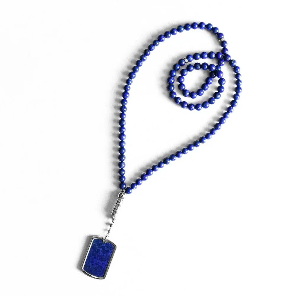 Zayan Lapis Lazuli Misbaha – 99 Beads with Silver Accents