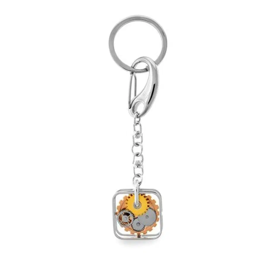 Tateossian Gear Keyring - Silver Keychain for Men