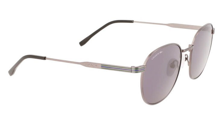 Lacoste Metal Sunglasses – Silver Frame & Purple Lenses