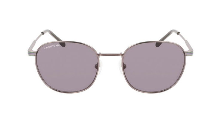 Lacoste Metal Sunglasses – Silver Frame & Purple Lenses