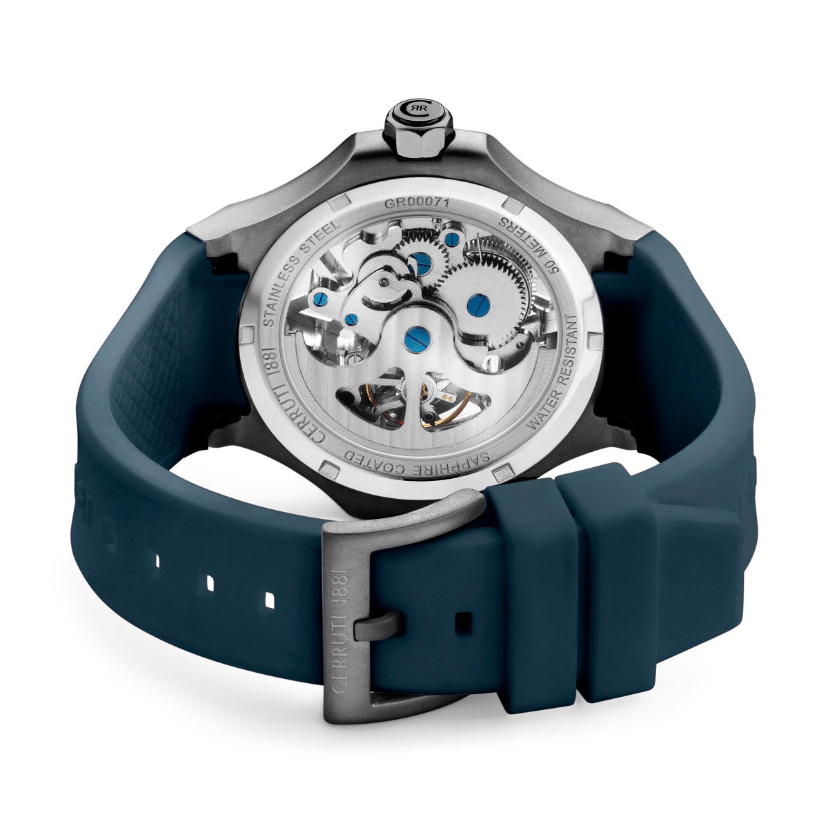 Cerruti 1881 Lucardo Men's Automatic Skeleton Watch Blue