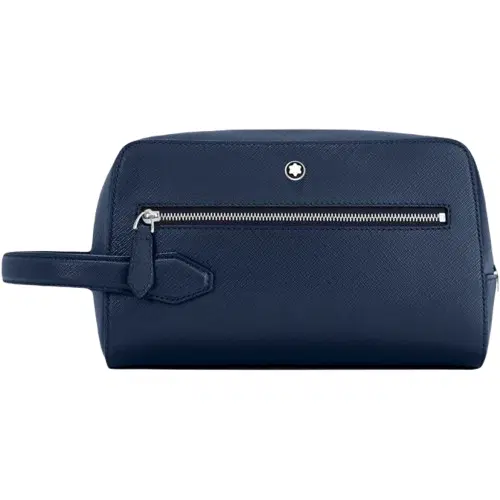 Montblanc Sartorial Wash Bag - Blue Leather 
