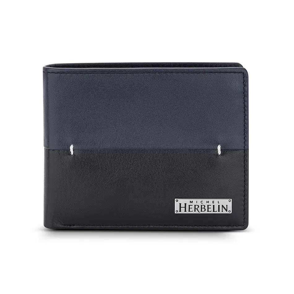 Michel Herbelin Id Wallet Navy Black 6 Cards