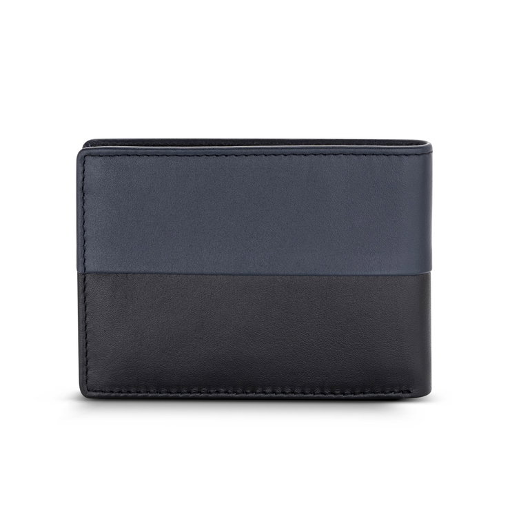 Michel Herbelin Small Slim Wallet Navy Black 4 Cards