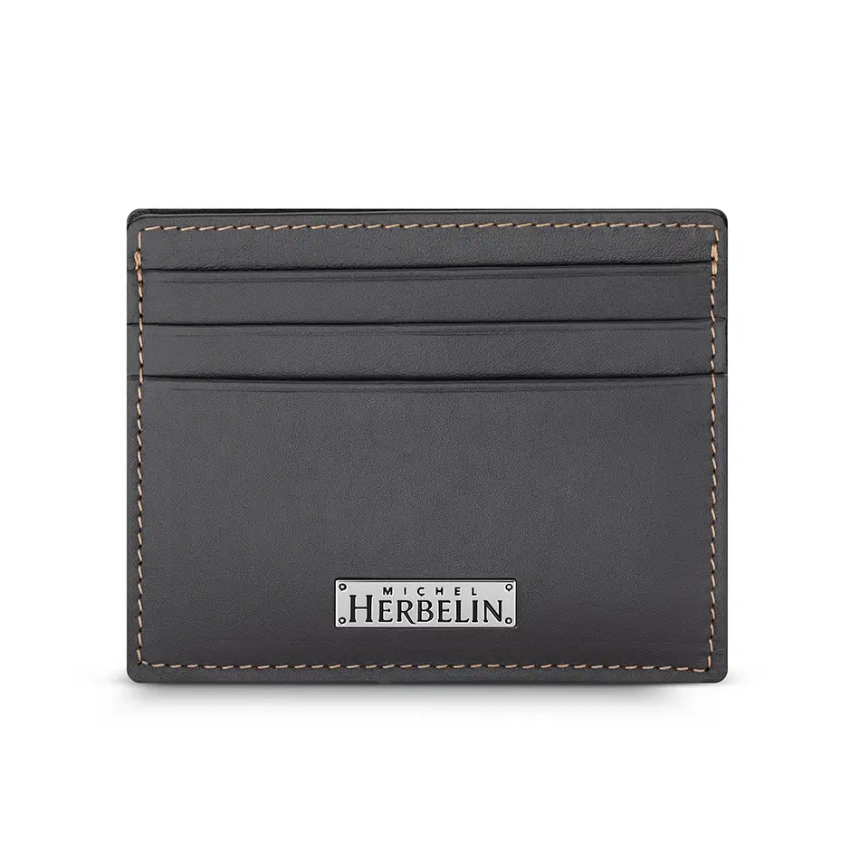 Michel Herbelin Credit Card Case Oak Brown