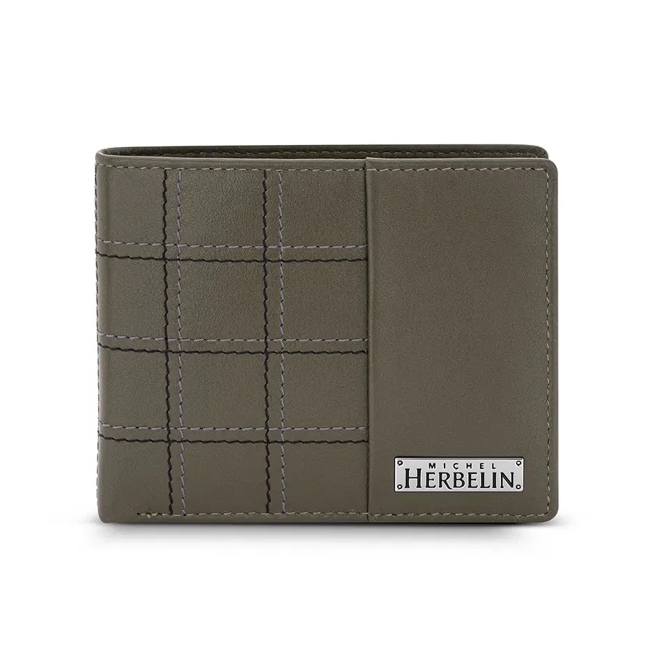Michel Herbelin Slim Wallet Olive Green 8 Cards