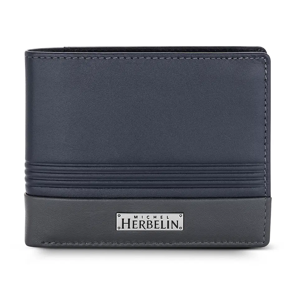 Michel Herbelin Slim Wallet Navy Stone 8 Cards