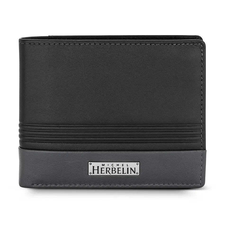 Michel Herbelin Slim Wallet Black Stone 8 Cards