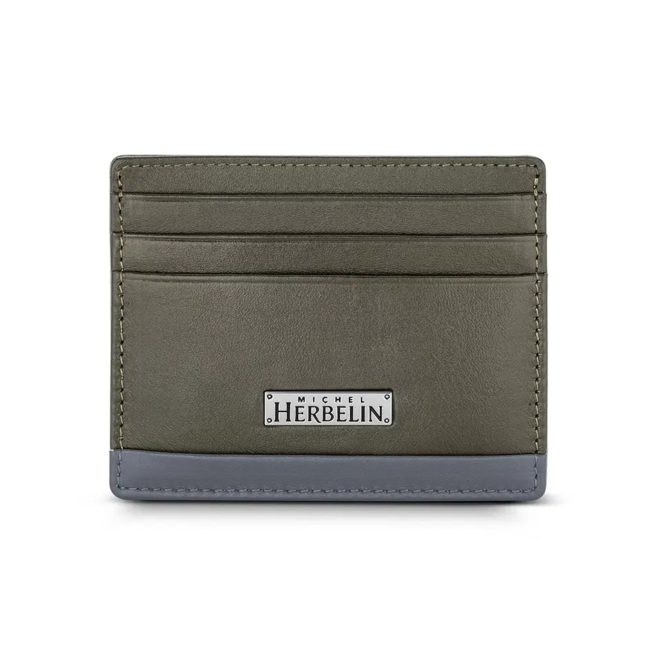 Michel Herbelin Credit Card Case Olive Stone