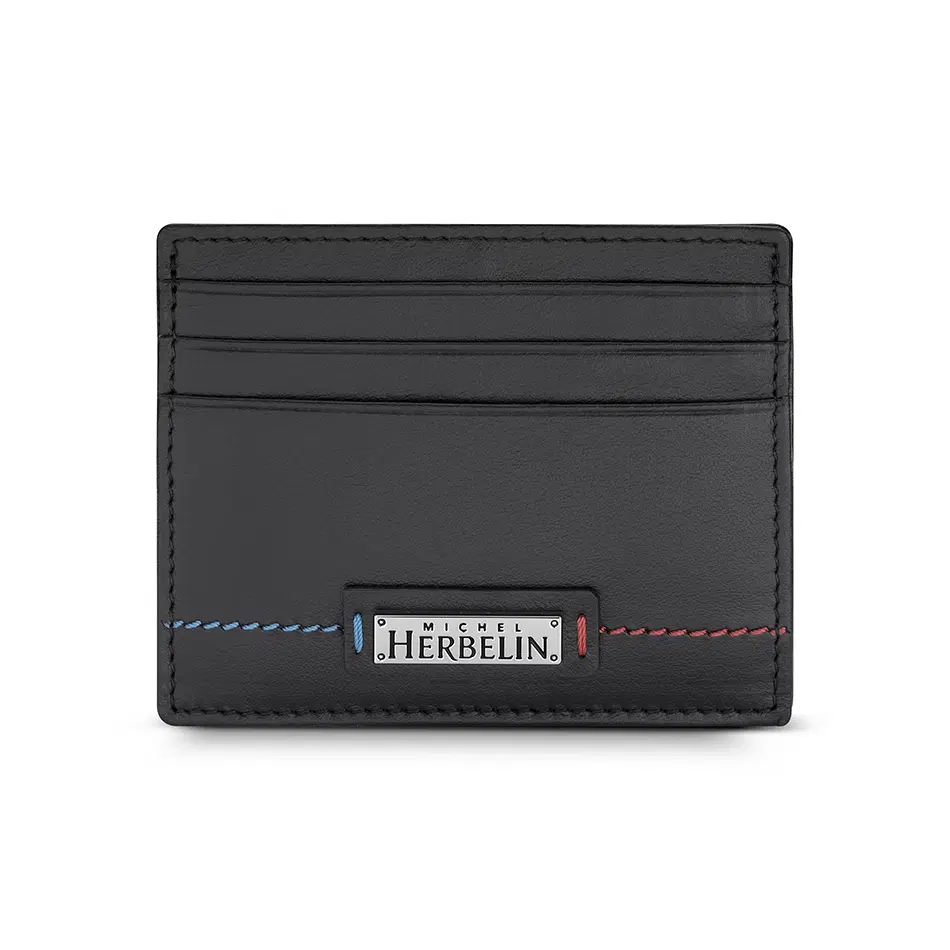 Michel Herbelin Credit Card Case Black Leather