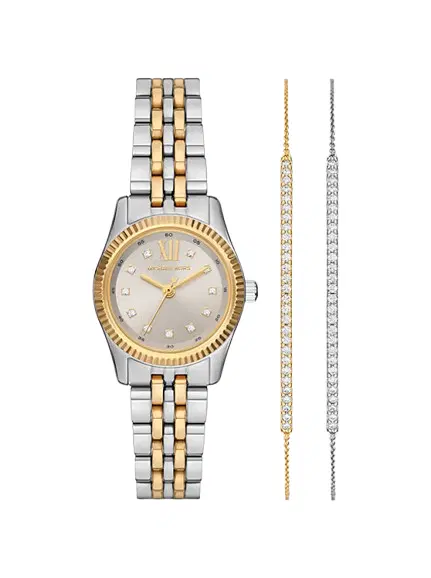 Michael Kors Women's Two-Tone Watch Set & Crystal Bracelet