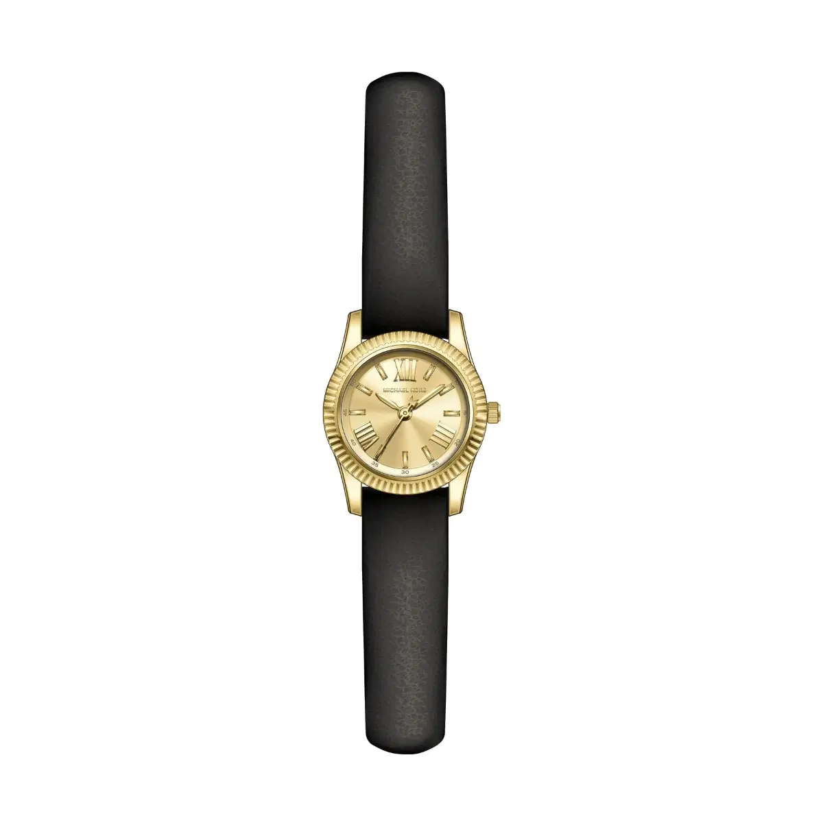 Michael Kors Lexington Women's Gold Dial Black Leather Watch