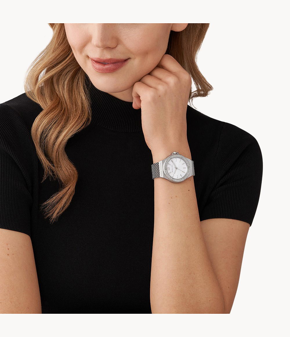 Michael Kors Lennox Three-Hand - Steel Mesh Watch