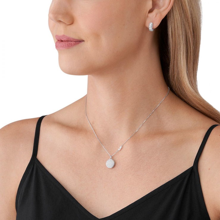 Michael Kors 925 Sterling Silver Necklace And Earrings Gift set