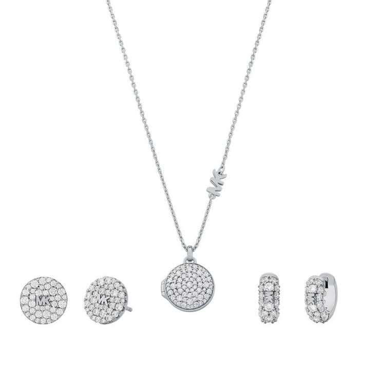 Michael Kors 925 Sterling Silver Necklace And Earrings Gift set