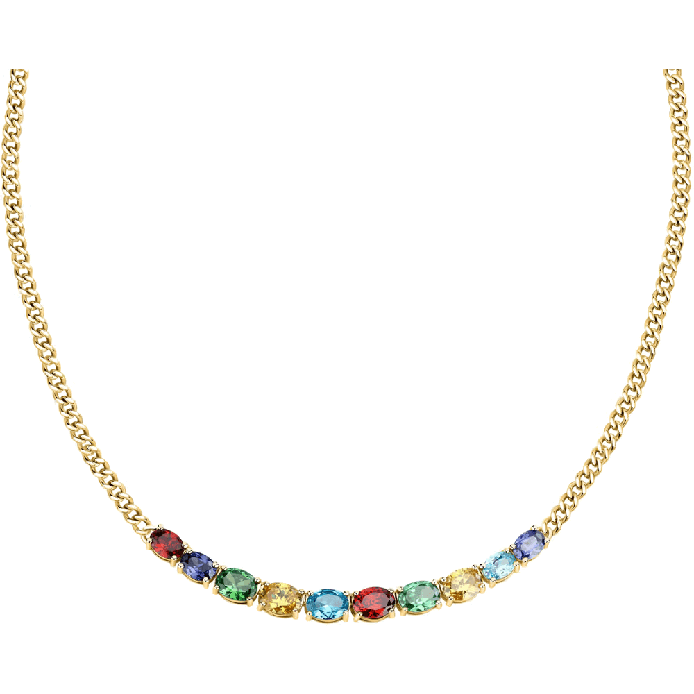 Morellato Colori Gold-Tone Necklace with Multicolor Stones