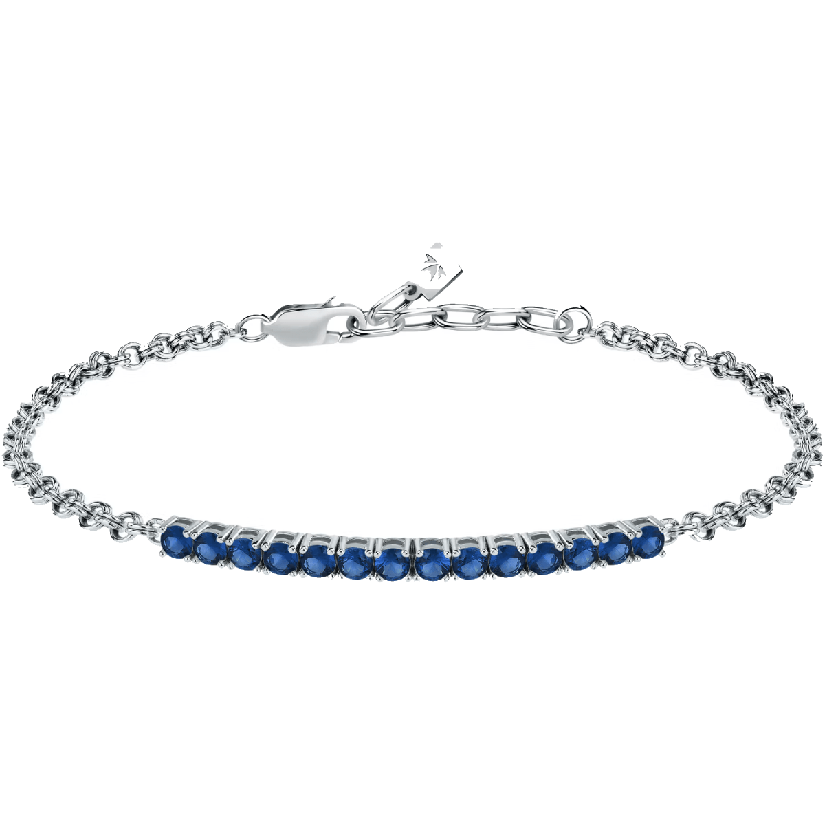 Morellato TENNIS bracelet for men silver , Blue Zircon