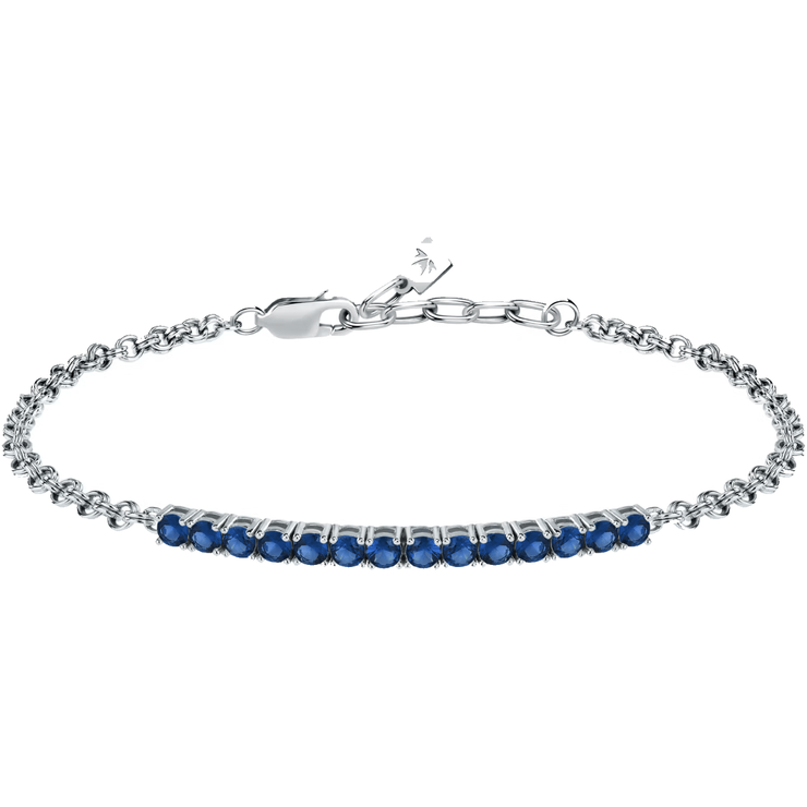 Morellato TENNIS bracelet for men silver , Blue Zircon