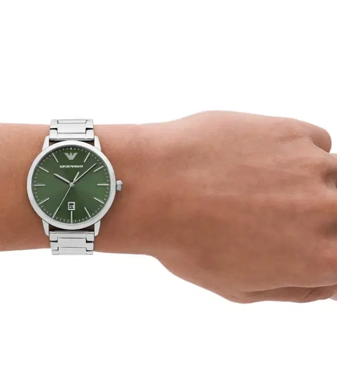 Emporio Armani Green Dial Stainless Steel Watch