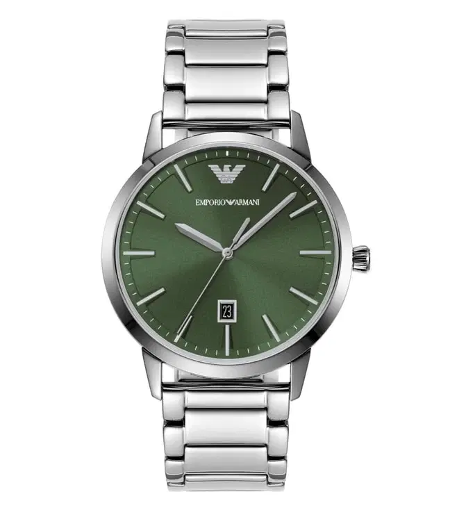Emporio Armani Green Dial Stainless Steel Watch