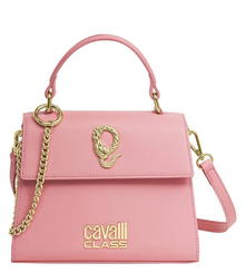 حقيبة يد نويرا من روبيرتو كافالى للنساء مقاس وسط جلد لون زهرى 