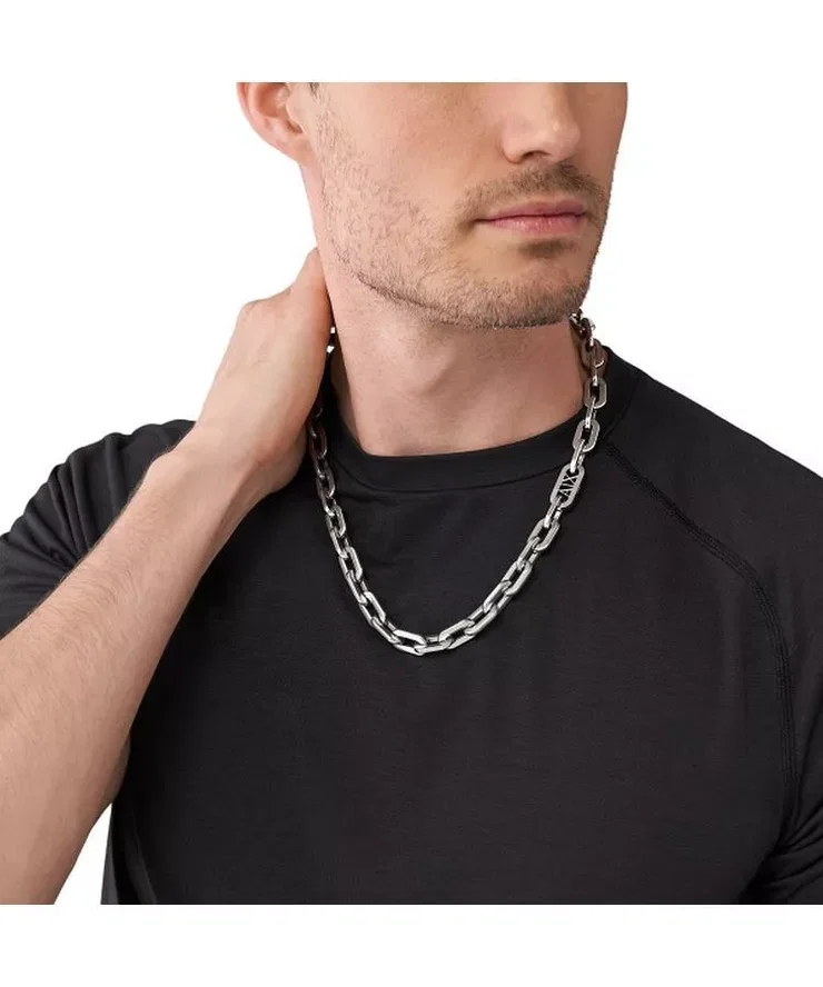 Armani Exchange necklace for men steel silver