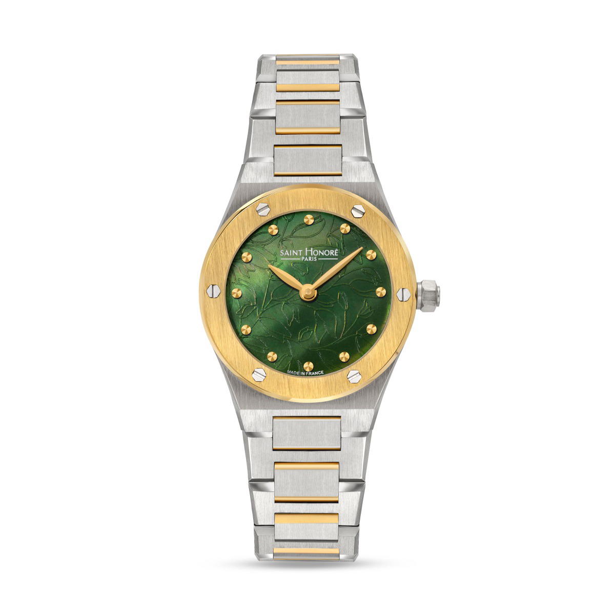 Saint Honore Ladies watch with Green Dial - Steel Gold