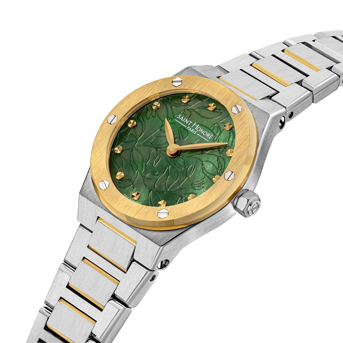 Saint Honore Ladies watch with Green Dial - Steel Gold