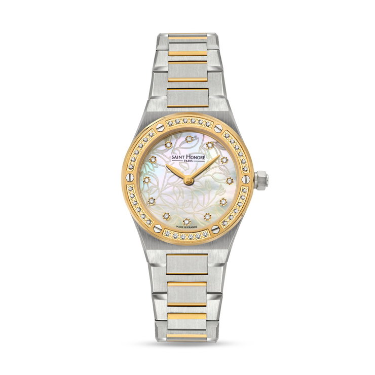 Saint Honore watch for women steel Gold with Crystal