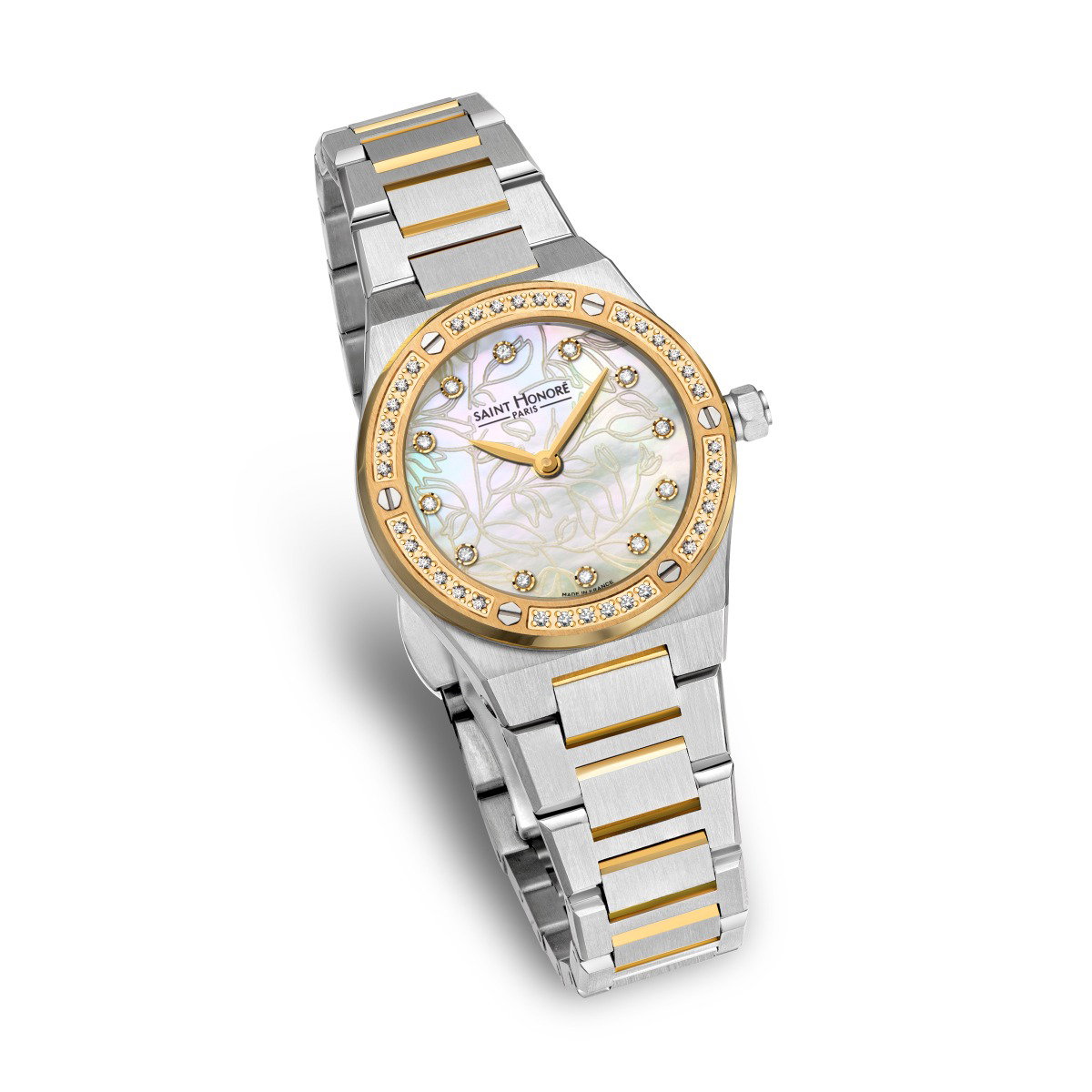 Saint Honore watch for women steel Gold with Crystal