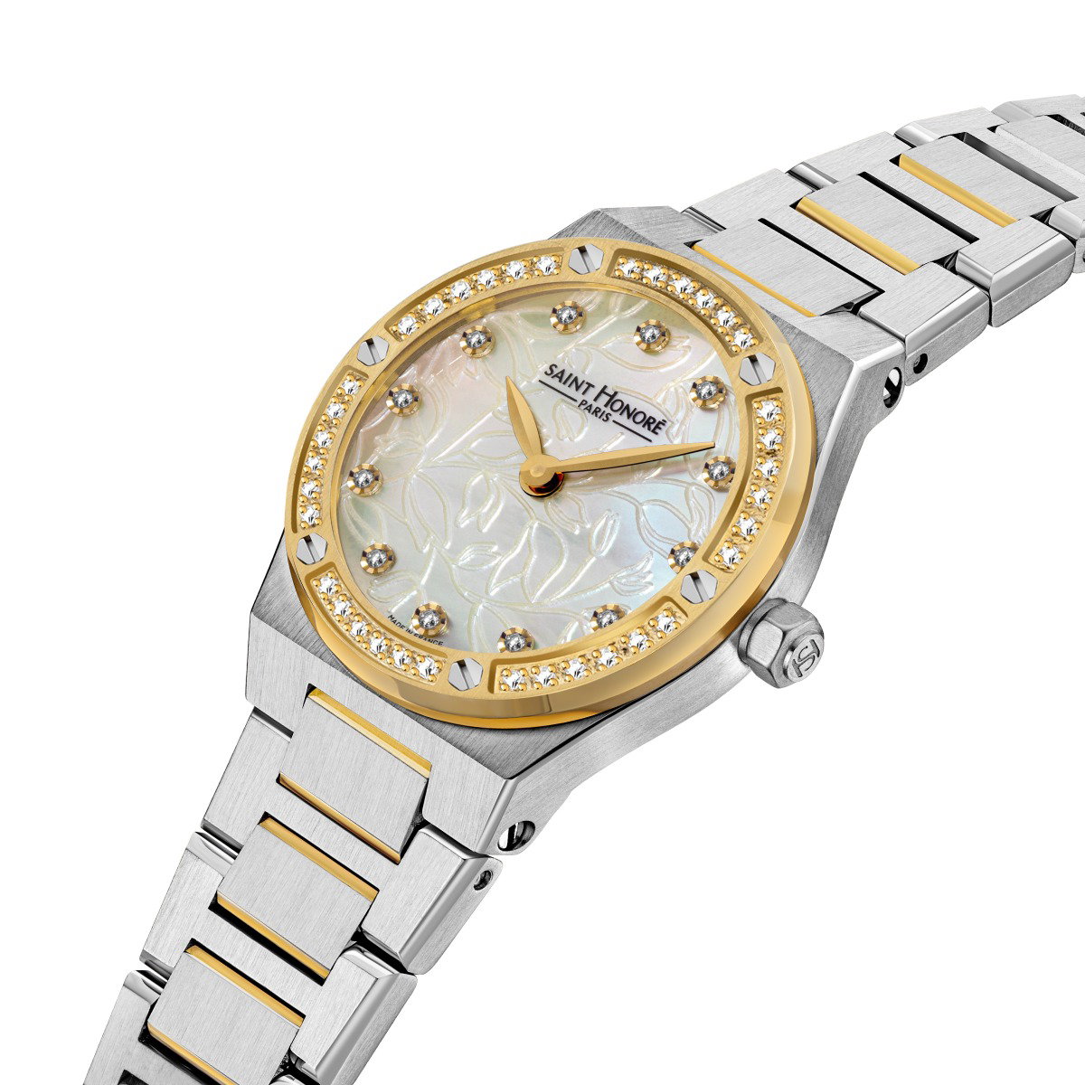 Saint Honore watch for women steel Gold with Crystal