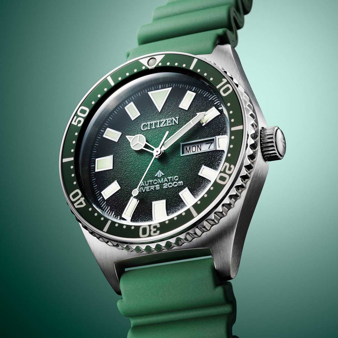 Citizen Automatic Diver Men’s Watch Green Dial 