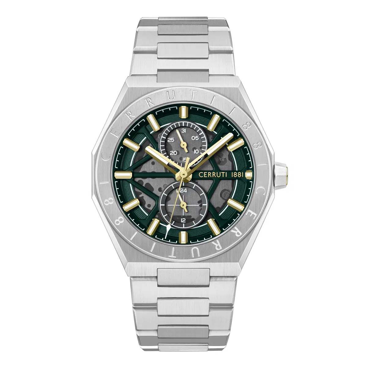 Cerruti 1881 Men's Chronograph Watch - Green Skeleton