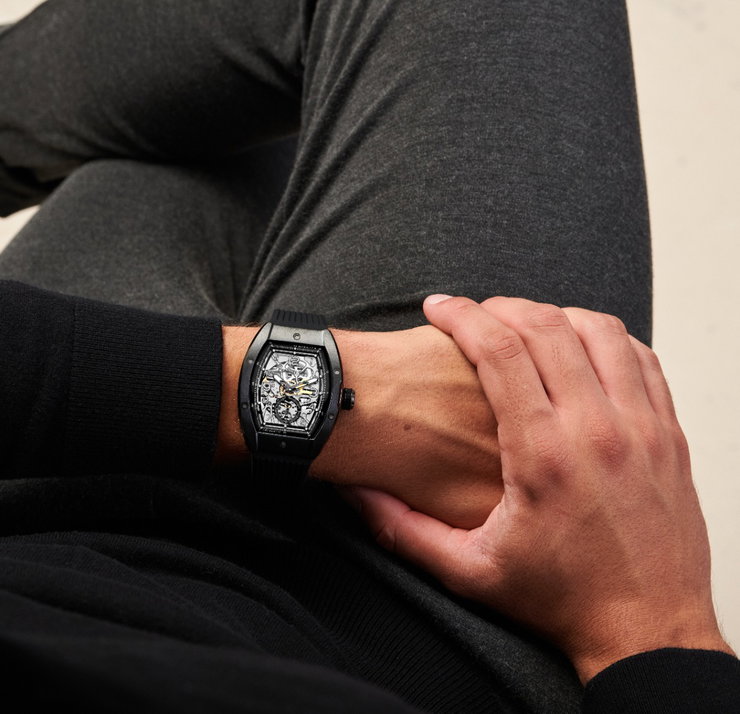 Cerruti 1881 Ovaro Men's Watch - Black Skeleton Dial