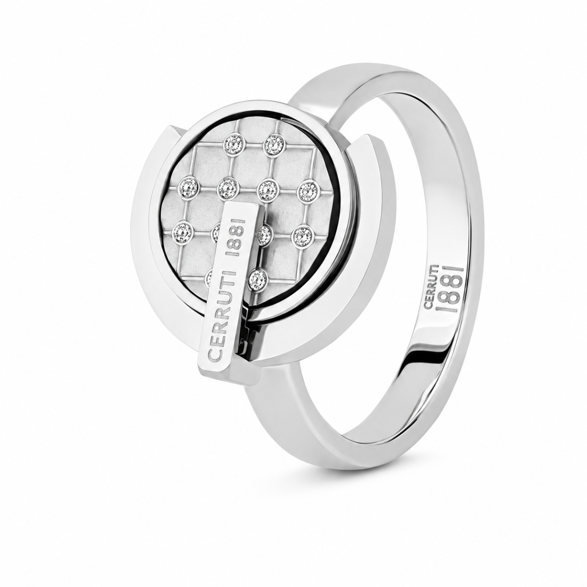 Cerruti 1881 Chiara Steel Ring for Women Silver Size 54