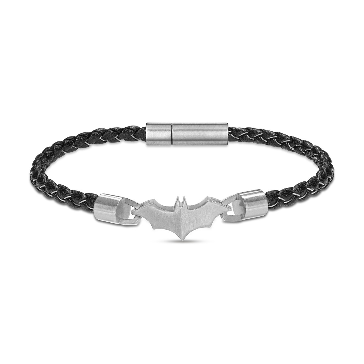 Police Forever Batman Men's Black Leather Bracelet 
